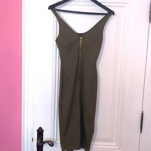 NWT Miss Selfridge Army Green Bodycon Dress Sz 2